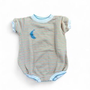 Vintage Blue Patterned Kids One Piece